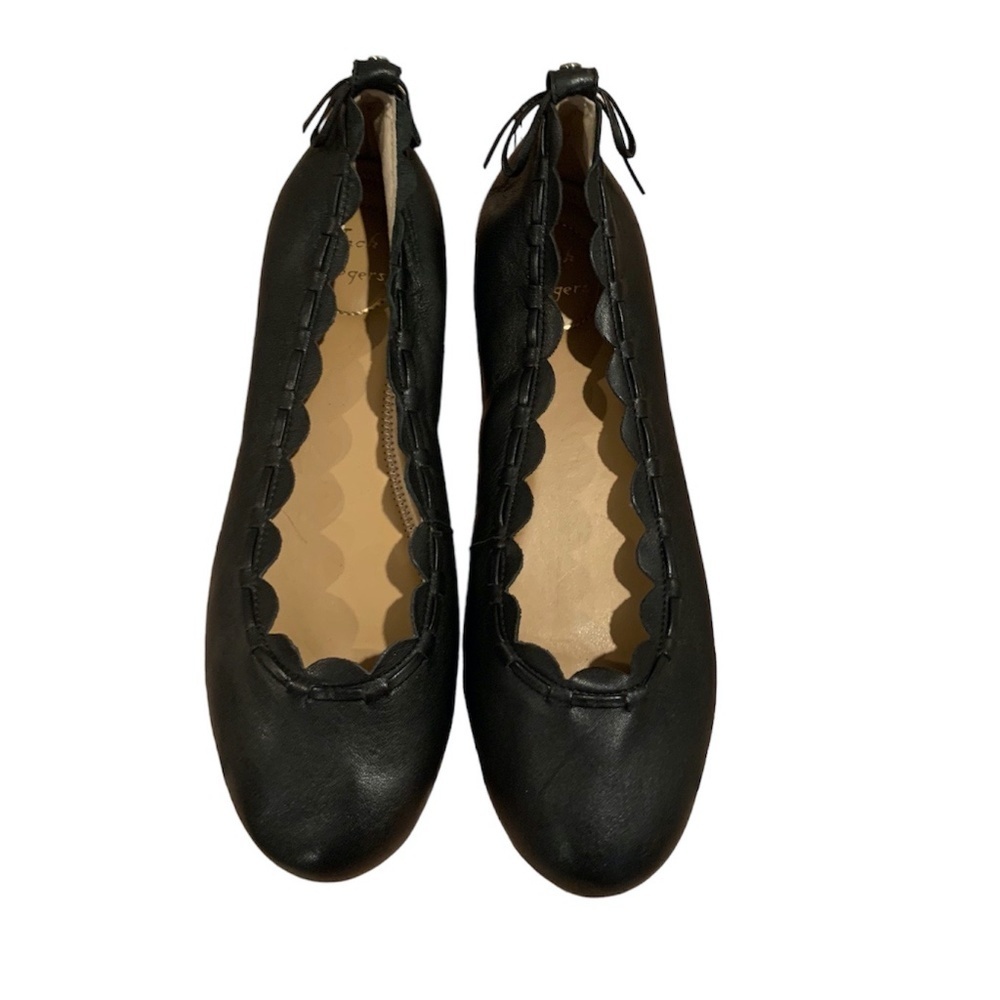 Jack Rogers Lucie II Scalloped Edge Flats Black size 9